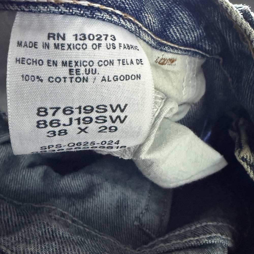 VTG Rustler Jeans 38x29 Blue Denim USA Fabric Relaxed Fit Straight Leg Work Pant - Picture 6 of 7